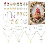 Gioielli del calendario di Natale - 9.84x8.27 pollici Collezione di braccialetti per braccialetti per le vacanze, assortimento di fascino stagionale con design a sospensione, accessori per il Ringrazi