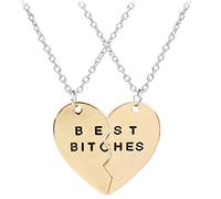 Gioielli dell'amicizia Doppia Catena Sottile Collana Spezzata Parti del Cuore Best Bitches Collane Pendente per Il Migliore Amico Alta qualità Attractive And Professional