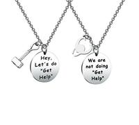 Gioielli dell'amicizia regalo per amico Hey Let's Do Get Help Regalo per papà fidanzato, Acciaio inossidabile