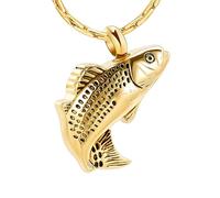Gioielli di cremazione per cenere, in acciaio inox, a forma di pesce, design Memorial Urn, collana Keepsake, idea regalo per uomini e donne