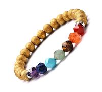 Gioielli di fascino Braccialetti di perline, Bracciale di cristallo di perline colorate poligonali naturali, Braccialetti di perline di pietra dorata, Braccialetti di perline elastiche Gioielli di cri