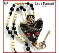 gioielli di lusso collana gatto sphynx pietre perle pendente pentagramma strega