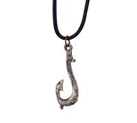Gioielli di moda Charm vintage Moana Collana Pendente con uncino da pesca con corda di pelle Regali per amici