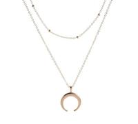 Gioielli di moda, collana boh茅mien con doppio corno, collana a clavicola a strati per donna