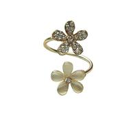 Gioielli di qualità Premium 1X Donna Anello in argento Fiore retrò Gypsophila Opal Anello regolabile con apertura regolabileIntelligente e attraente.