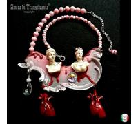 gioielli drammatici collana donna girocollo collier cuore perle art deco barocco