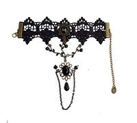 Gioielli Etnici Bracciale in Pizzo Nero con Anello Floreale per Donna Punk Wedding Party Creativo e utile Practical Design