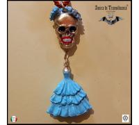 gioielli etnico tribali amuleti collane pendenti originale teschio calavera blu