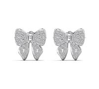 Gioielli Farfalla in Oro 18k wen, Set Anelli di cranica per Orecchie Zirconia 5a cubica, Infinity Forever Love Knot S lei