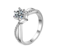 Gioielli Gioielli Regalo Matrimonio romantico per le donne Anelli di Natale Band Anelli di moda Squillo Magnetico Del (Silver, 5)