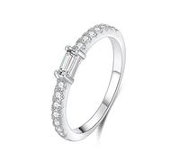 Gioielli in argento giovane donna fede nuziale oro bianco 9K/14K Au375/Au585 Moissanite per moglie lesbica, 20, Oro bianco 9 carati, Moissanite
