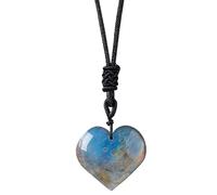 Gioielli Labradorite - Collana in pietra grezza nel cuore - Collane in pietra lunare, gioielli di compleanno, regali per donne, fidanzata, mamma