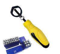 Gioielli Metal Stamping Tools, Mano Knocking Steel Stamp with Yellow Rubber Handle, Precision Marking Punch for Metalworking, Crafts, and Security Engraving, 202g, Carbon Steel