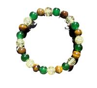 Gioielli naturali della pietra preziosa del braccialetto di cristallo verde bianco dell'occhio di tigre per promuovere la salute generale e FgY871, 12x9x1cm, Cristallo artificiale