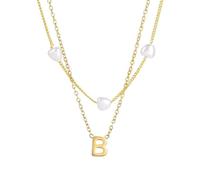 Gioielli Nuovo 2025 in Acciaio Inossidabile 26 Lettere Collana a Doppio Strato per Donne Elegant Heart Pearl Necklace 2025 Thing Fashi