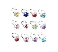 Gioielli per bambini e ragazze, anello per bambini, 12 pezzi anelli regolabili per bambini, regali per bambine miste colori
