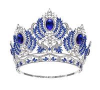 Gioielli per capelli Corona diademi per donne Diademi nuziali rotondi in cristallo Nastro di cristallo Corona regina Donne Concorso di bellezza Diadema Accessori per capelli da sposa (Argento Giallo)