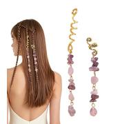 Gioielli Per Capelli Donna,Anelli Decorativi In Stile Vintage Per Dreadlock,Gemma in Pietra Naturale per Dreadlock | Per Donne Signore Adolescenti Matrimonio Ballo Compleanno Sposa Festival Trucco Cos