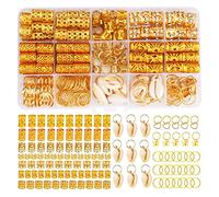 Gioielli per Capelli per Trecce, Dreadlocks Vintage Alla Moda Perline Anelli D'oro Bobine, Farfalla Delicata, Accessori per Capelli a Forma di Cuore e Conchiglia
