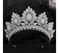 Gioielli per capelli Tiara corona per donne Tiara grandi e corone per la sposa Wedding Baroche Heads Bashs King and Queen Crowns Acqua Goccia Dropestone disegni a bande per capelli gioielli (colore: