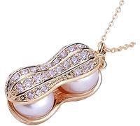 Gioielli per l'anniversario di matrimonio di San Valentino Gioielli di moda da donna Collana con ciondolo a forma di clavicola di perle d'imitazione Collana con ciondolo di arachidi, regalo per le don