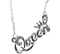 Gioielli per l'anniversario di matrimonio di San Valentino Gioielli eleganti Ciondolo con lettera regina Collana con catena a clavicola lucida, regalo per donna Collana per bambini e bambiniDurability