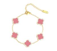 Gioielli per ragazze Bracciale a quattro foglie uniche per donna ragazza bianca nera verde rosso link fortunato braccialetti trifoglio, gioielli placcati Regali di San Valentino di San Valentino