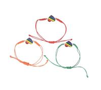 Gioielli per ragazze Forma del cuore Rainbow Bracciale Pride Amicizia Friend -Bracciale Friendsbanda unisex Gioielli intrecciati regolabili intrecciati 3pcs Pack Accessorio di moda per accessori per