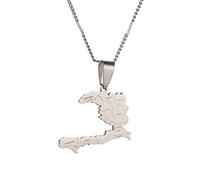 Gioielli per Ragazze La Catena della Collana Pendente della Repubblica di Haiti Port-au-Prince Map Jewelry Things
