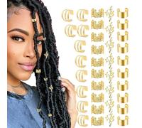 Gioielli per trecce da donna, per trecce, 40 manicotti intrecciati, gioielli dreadlock, in metallo, per capelli decorativi, eleganti dreadlock