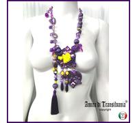 gioielli pop art bigiotteria collana da donna pendente frange cuore nappe strass