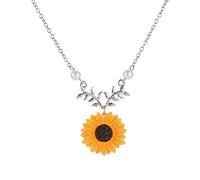 Gioielli pratici Accessori per Il Temperamento Collana con Fiore di Sole di Perle Ciondolo con Girasole alla Moda Femminile Durability And Fashion