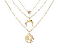 Gioielli Regali Donne Love Heart Crescent Map Collana con Ciondolo Convenient Design