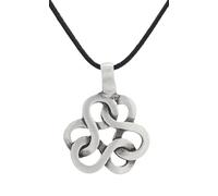 Gioielli tendenze infinito nodo trinity in peltro su collana di cuoio nero