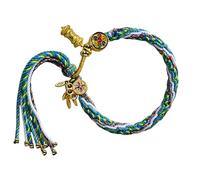 Gioielli tibetani intrecciati fatti a mano ispirano fortuna per le donne con motivi colorati di reincarnazione e design unici gioielli di compleanno, Misura unica, come descritto