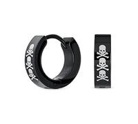 Gioielli Unisex Biker Piccoli Halloween Teschio Hoop Kpop Huggie Orecchini Per Uomini Donne Adolescenti Nero Ip Acciaio Inox