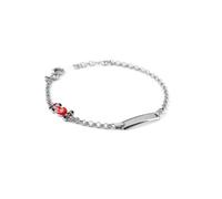 gioiellitaly Bracciale argento 925 bambina bambino targa per incisione personalizzabile con auto Formula 1 smalto rosso regalo bimba bimbo