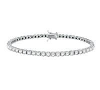 gioiellitaly Bracciale tennis argento 925 rodiato pietre bianche zirconi bianchi scintillanti bracciale uomo donna unisex idea regalo ragazza ragazzo chiusura di sicurezza (Lunghezza 20 CM)