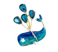 Gioiello artistico a forma di balena blu con decorazioni a palloncino, spilla compatta in lega, ideale per l'uso quotidiano o come regalo per corpetto di balene con palloncini