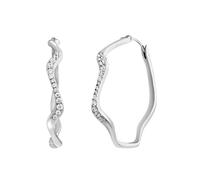 Gioiello BREIL TJ3909 collezione ZIG ZAG, ORECCHINI da DONNA in ACCIAIO, CRISTALLI colore ARGENTO misura 4 con CUBIC ZIRCONIA