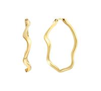 Breil, Collezione Zig Zag, Orecchini Donna, Hoop in Acciaio Lucido, con Pavé di Cubic Zirconia Bianchi, Design Fluido e Sinuoso, Chiusura a Baionetta, Diametro 4 mm, Idea Regalo Donna