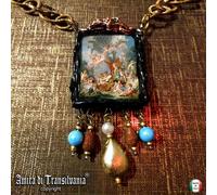 gioiello collana angelo amuleto ciondolo pendente uomo donna catena pietra oro