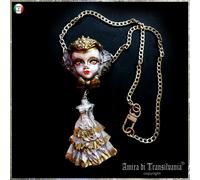 Gioiello Collana Art Deco Pendaglio Lusso Testa da Bambola Principessa Anastasia