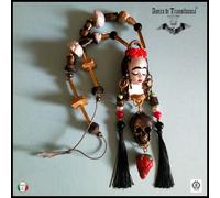 gioiello collana moda pendente talismano originale teschio bambola frida kahlo 1