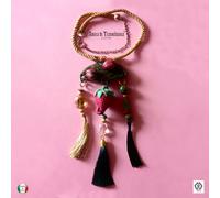 gioiello collana pendente donna originale bigiotteria fragole cristalli perle