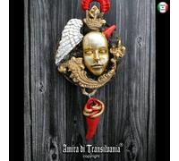 gioiello collana pendente uomo donna angelo demone corno portafortuna rosso oro