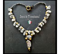 gioiello collier girocollo collana pendente pendaglio cristallo di roccia pietre