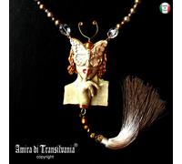 Gioiello da Donna Collana Pendaglio Bigiotteria Farfalla Cristalli Pendente Seta