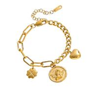 Gioiello da polso ispirato a monete contemporanee, leggero, comodo da indossare, elegante accessorio da polso per il giorno e la notte, stile casual ed elegante catena a mano, Misura unica, come