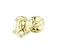 Gioiello Dentale Doppio Dente a Forma di Pallone da Calcio, Placcato Oro e Argento 18K Stile Hip-Hop Unisex Perfetto per Feste e Ricorrenze(Gold)